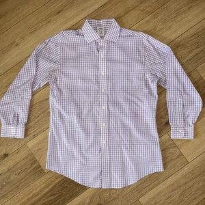 Brooks Brothers Lavender Checkered Button Down Shirt